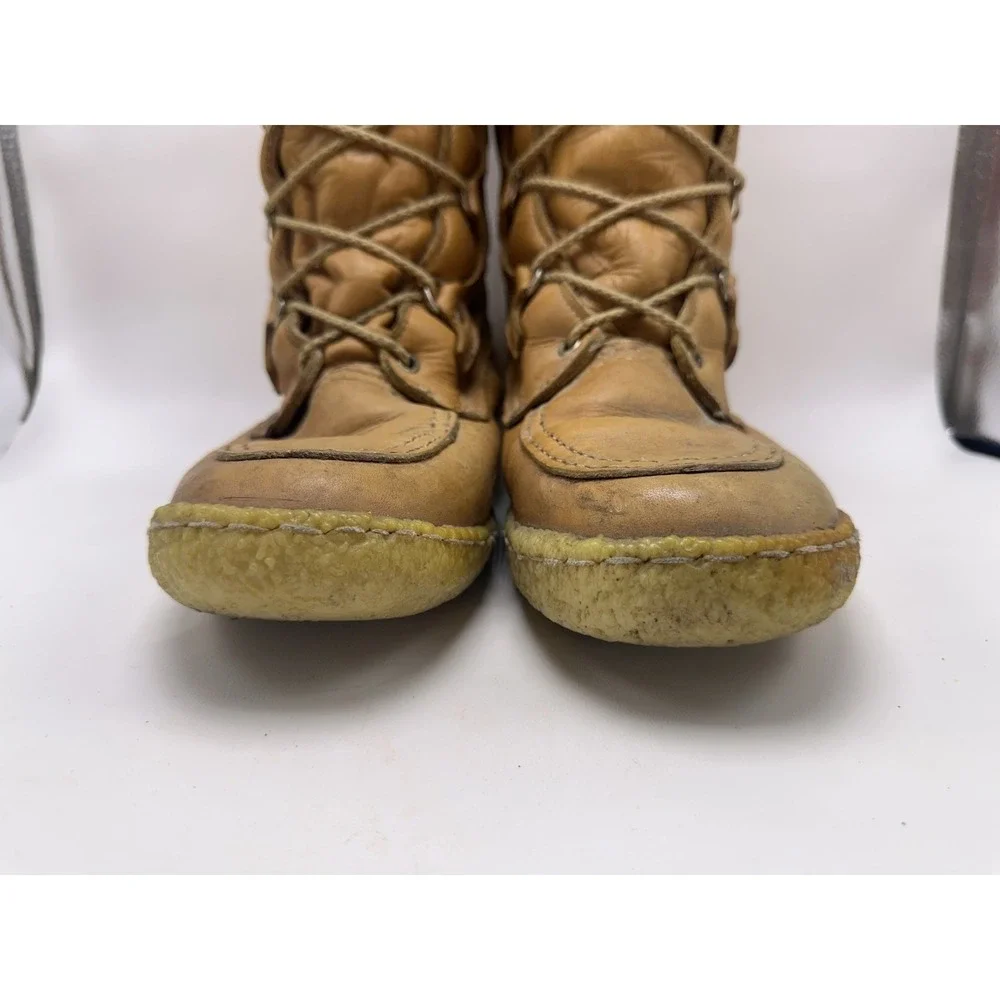 Cabelas 9119 Leather Mukluk Snow Boots Mens 10 Made in Canada Wool Crepe Sole